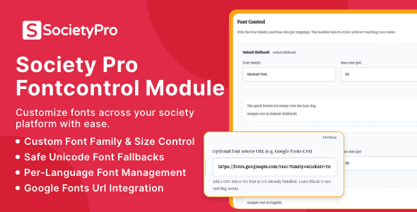 FontControl Module for SocietyPro - CodeCanyon Item for Sale