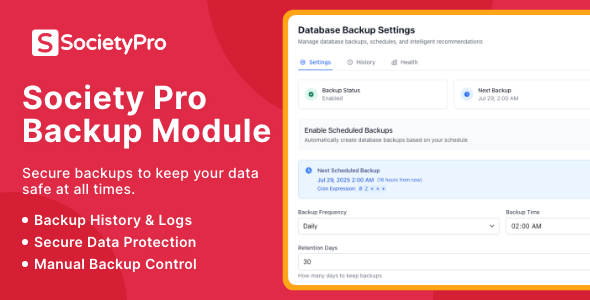 Backup Module for SocietyPro - CodeCanyon Item for Sale