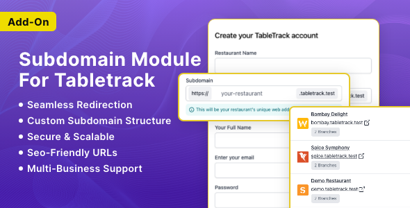 Subdomain Module for Tabletrack - CodeCanyon Item for Sale