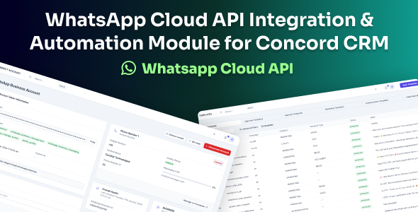 WhatsApp Cloud API Integration & Automation Module for Concord CRM