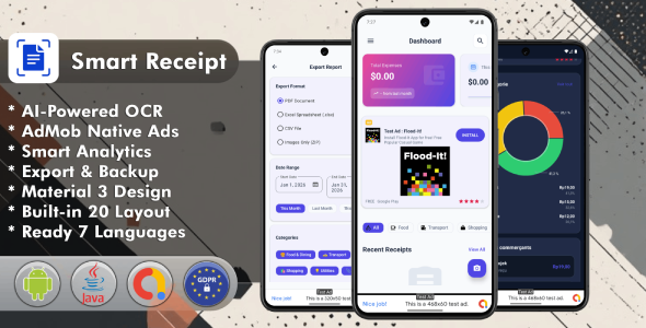 Smart Receipt Android App Template - CodeCanyon Item for Sale