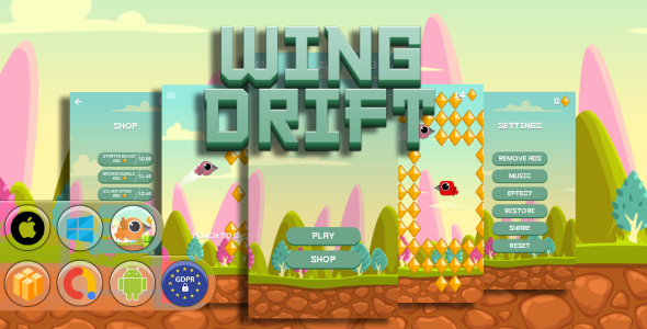 Wing Drift Game Template - CodeCanyon Item for Sale