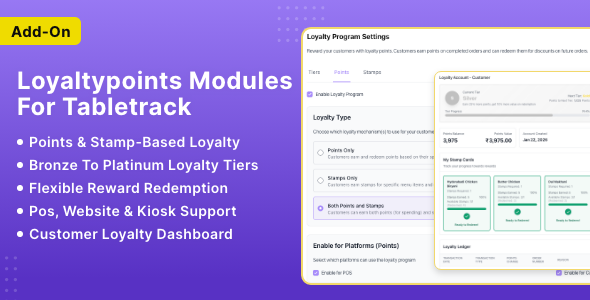 Loyalty Module for TableTrack - CodeCanyon Item for Sale