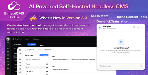 ElmapiCMS - AI-Powered Self-Hosted Headless CMS - CodeCanyon Item for Sale