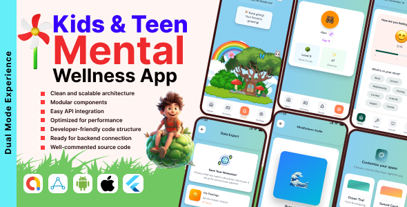MindBloom – Kids & Teens Mental Health App | Meditation, Mood Tracker, Self Care | Flutter App - CodeCanyon Item for Sale