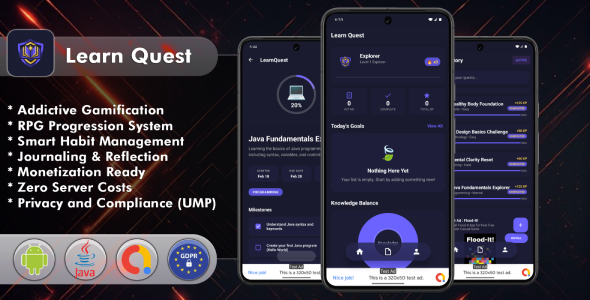 Learn Quest Android App Template - CodeCanyon Item for Sale