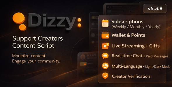 dizzy - Support Creators Content Script - CodeCanyon Item for Sale