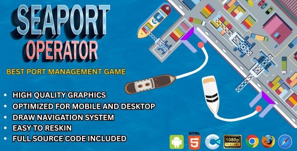 Seaport Operator | Hyper Casual Navigation Game | Construct 3 | HTML5 - CodeCanyon Item for Sale