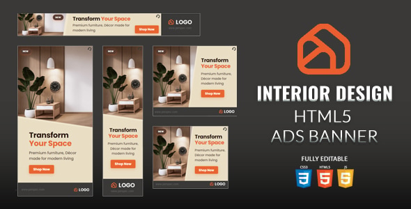 Interior Design HTML5 Ads Banner - CodeCanyon Item for Sale