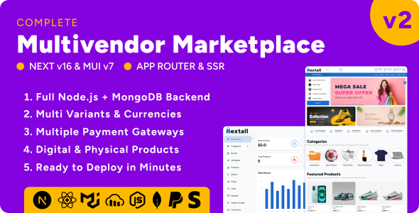 Nextall – Multivendor Ecommerce Marketplace Script with Next js, Node js & MongoDB - CodeCanyon Item for Sale