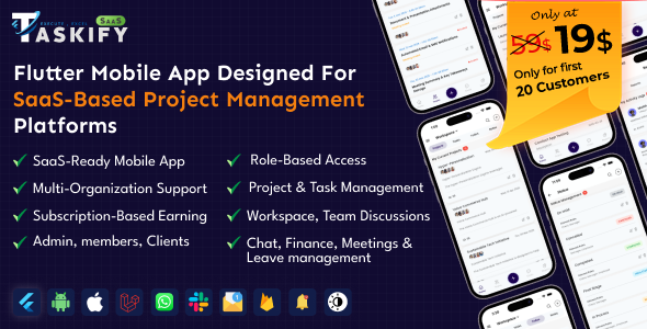 Taskify SaaS - Project Management & Task Manager Flutter App - CodeCanyon Item for Sale