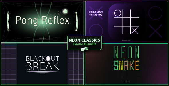 Neon Classics Game Bundle - HTML5 Game Template - CodeCanyon Item for Sale