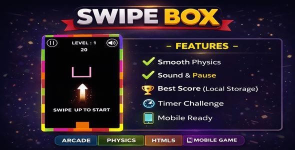 Swipe Box - HTML5 - Construct 3 - CodeCanyon Item for Sale