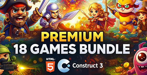 Premium 18 Games Bundle - HTML5 Games - Construct 3 - CodeCanyon Item for Sale