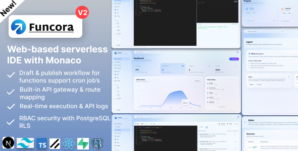 Funcora – Faas Serverless Functions & API Management Platform like AWS lambda (Next.js & TypeScript) - CodeCanyon Item for Sale