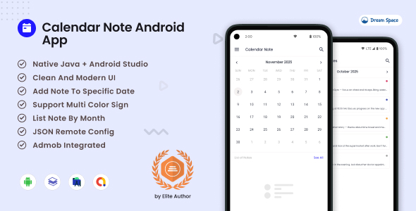 Calendar Note Android App 1.0 - CodeCanyon Item for Sale