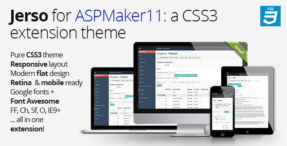Jerso, a CSS3 extension theme for ASPMaker 11 - CodeCanyon Item for Sale