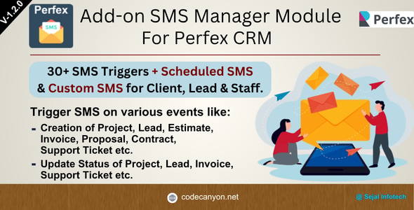 Add-on SMS Manager Module for Perfex CRM - CodeCanyon Item for Sale