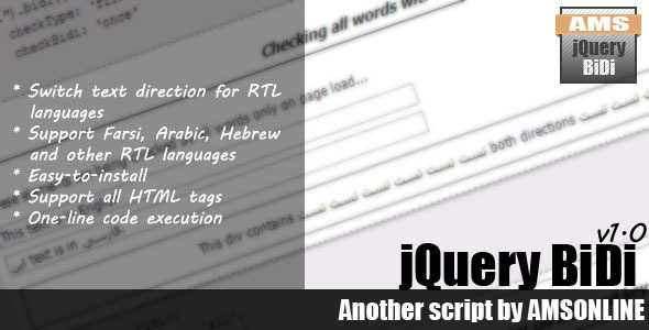 jQuery BiDi Direction Changer - CodeCanyon Item for Sale