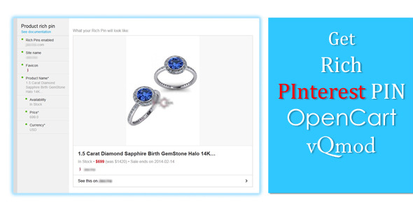PInterest Rich Pin Marker - OpenCart vQmod - CodeCanyon Item for Sale