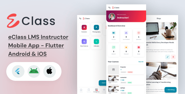 eClass LMS Instructor Mobile App - Flutter Android & iOS - CodeCanyon Item for Sale