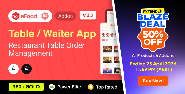 eFood - Table/Waiter App - CodeCanyon Item for Sale