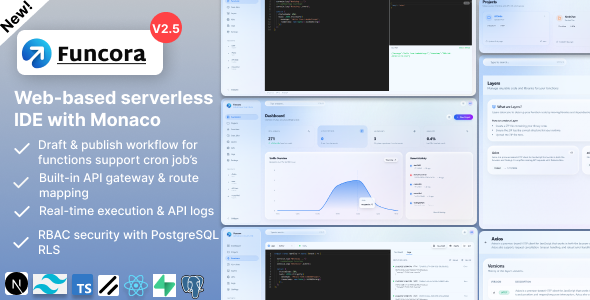 Funcora – Faas Serverless Functions & API Management Platform like AWS lambda (Next.js & TypeScript) - CodeCanyon Item for Sale