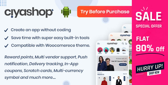 CiyaShop Native Android Application based on WooCommerce - CodeCanyon Item for Sale
