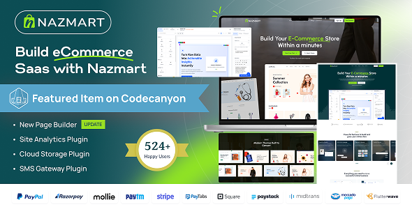 Nazmart – Multi-Tenancy eCommerce Platform (SAAS) - CodeCanyon Item for Sale