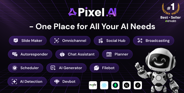 PixelAI - Node.js AI SaaS for Content Generation and Social Media Automation - CodeCanyon Item for Sale