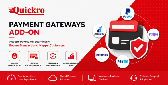 Quickro POS Payment Gateways Add-on - CodeCanyon Item for Sale