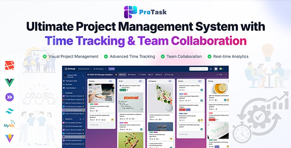 ProTask – Ultimate Project Management System with Time Tracking & Team Collaboration - CodeCanyon Item for Sale