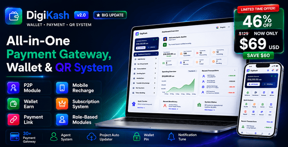 DigiKash - Complete Payment Gateway, Wallet & QR System - CodeCanyon Item for Sale