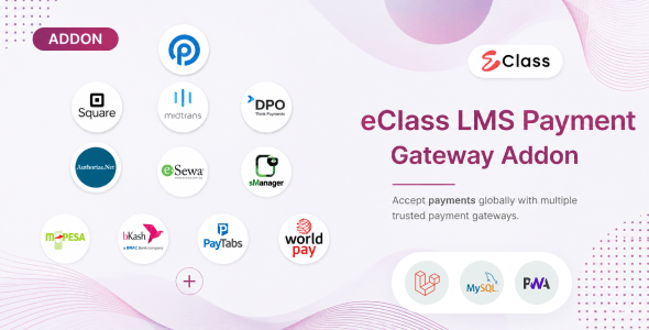 eClass LMS Payment Gateways Addon - CodeCanyon Item for Sale
