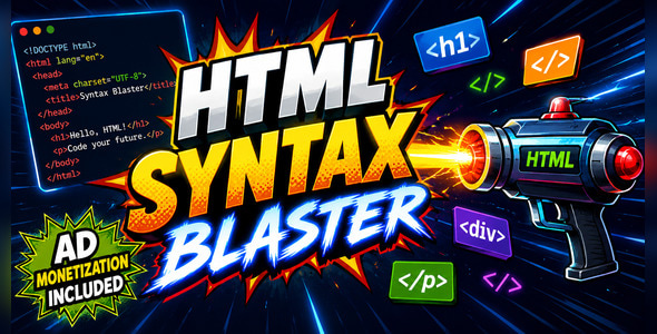 HTML Syntax Blaster | HTML5 Coding Game - CodeCanyon Item for Sale