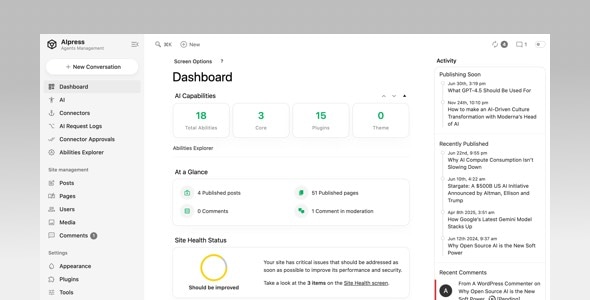 AIpress - WordPress Admin Dashboard Theme - CodeCanyon Item for Sale
