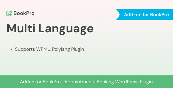 Multi Language Add-on for BookPro Plugin - CodeCanyon Item for Sale
