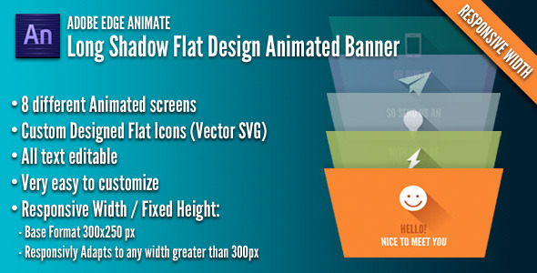 Long Shadow Flat Design Banner - CodeCanyon Item for Sale