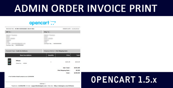 Admin-Side Order Invoice Print Layout - OpenCart - CodeCanyon Item for Sale