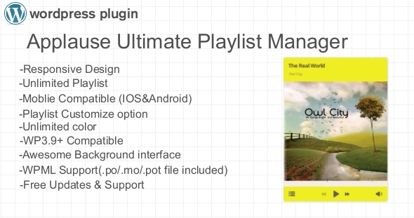 Applause Ultimate Playlist Manager WP Plugin - CodeCanyon Item for Sale