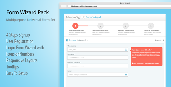 Responsive Login, Sign Up and Payment Form Wizard - CodeCanyon Item for Sale