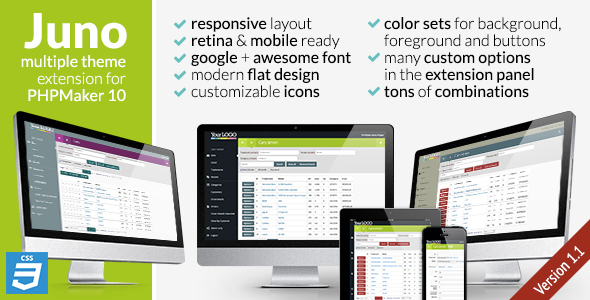 Juno, CSS3 extension theme for PHPMaker10 - CodeCanyon Item for Sale