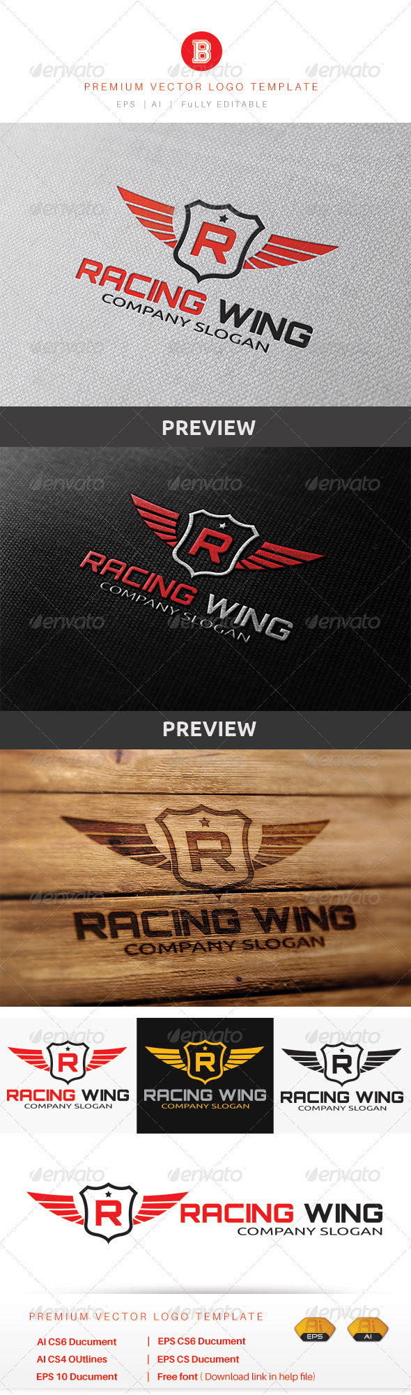 Racing Wing, Logo Templates | GraphicRiver