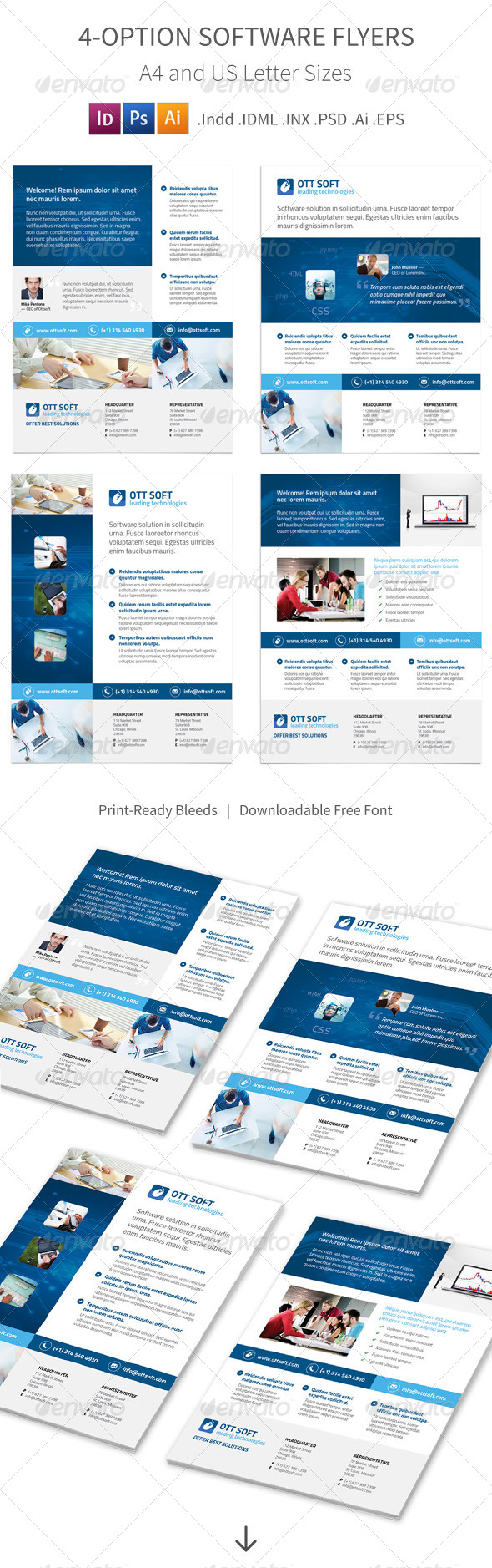 IT and Software Flyers – 4 Options, Print Templates | GraphicRiver