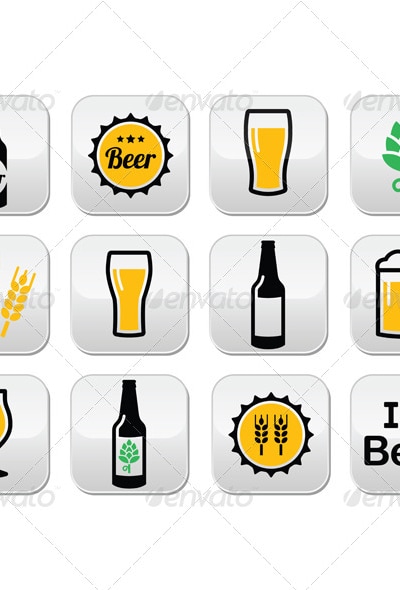 Beer Buttons , Vectors | GraphicRiver