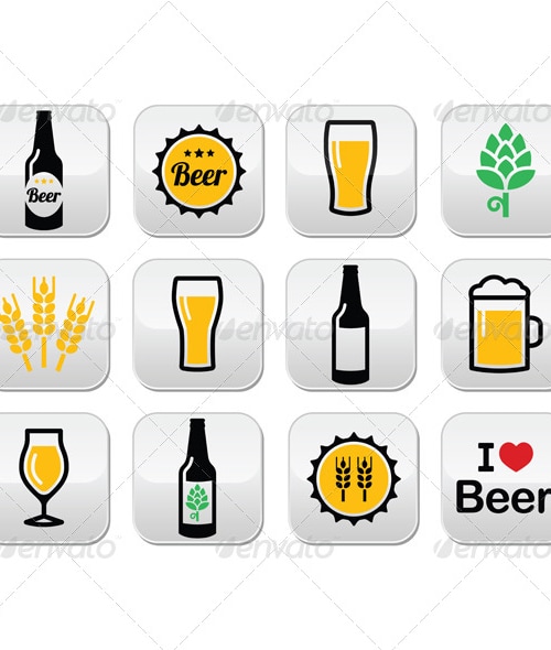 Beer Buttons , Vectors | GraphicRiver