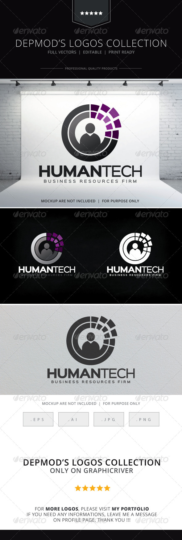 Human Tech Logo, Logo Templates | GraphicRiver