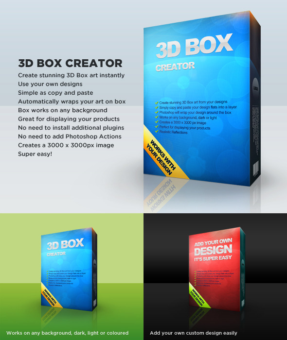3D Box Art Creator Editable Template, Add-ons | GraphicRiver
