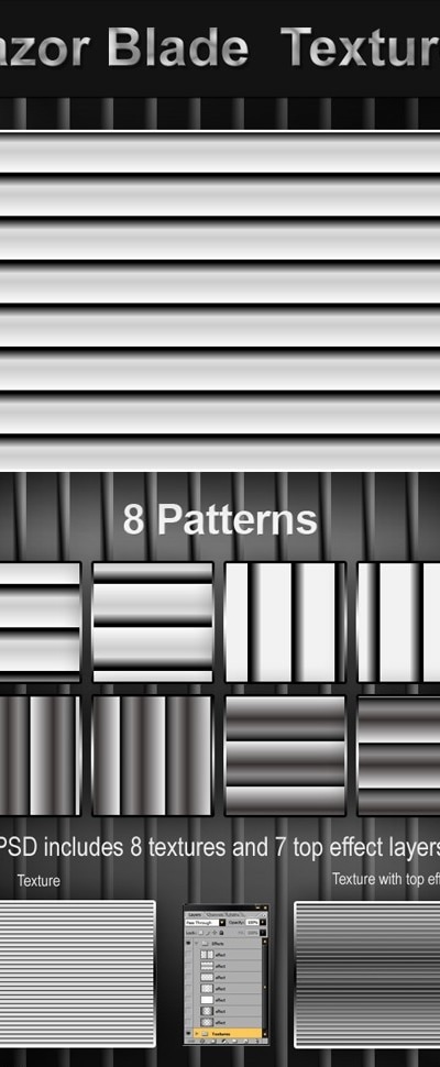 Razor Blade Textures, Add-ons | GraphicRiver