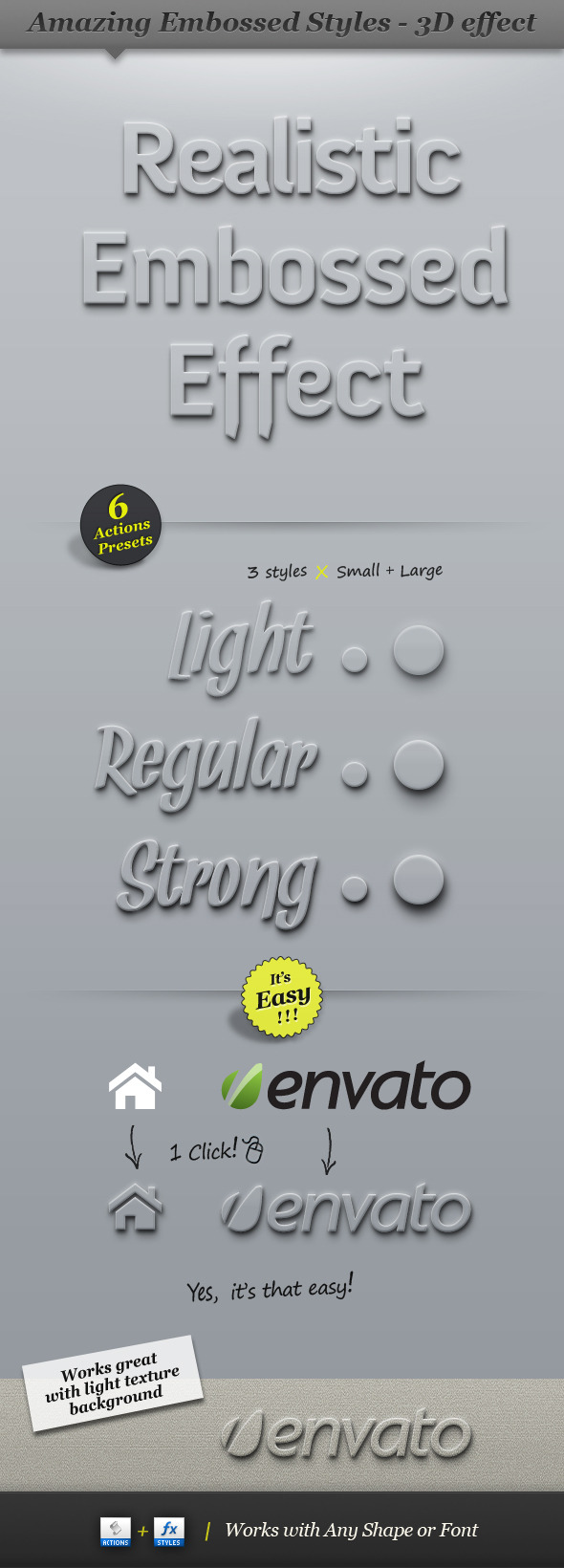 Embossed Style Effect - 3D Clean Shadow, Add-ons | GraphicRiver